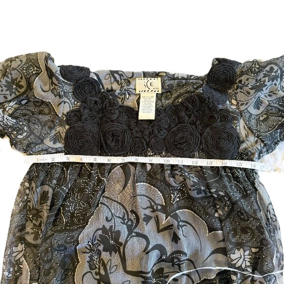 ICE Petite Size 8P Black Print with Rosette Detail - Picture 7 of 12